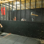 Tyler Lalka throws an ax